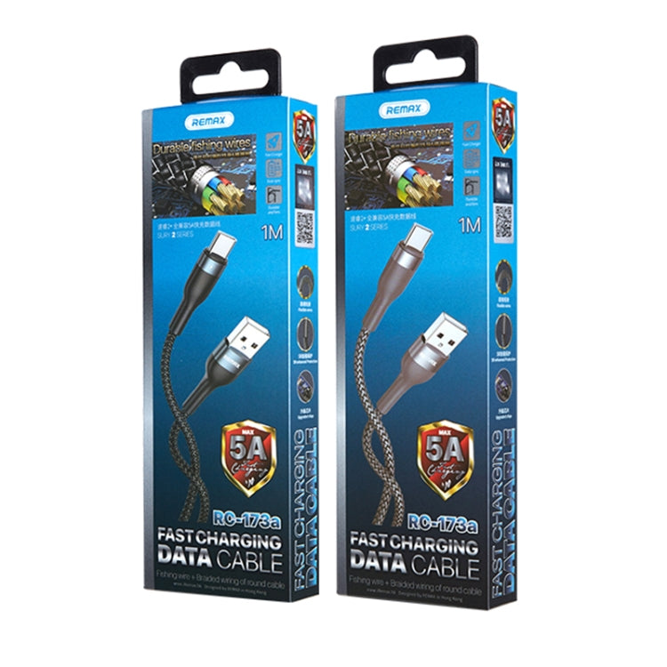 REMAX RC-173a 5A USB to USB-C / Type-C Sury 2 Fully Compatible Fast Charging Data Cable, Cable Length: 1m (Silver) by REMAX