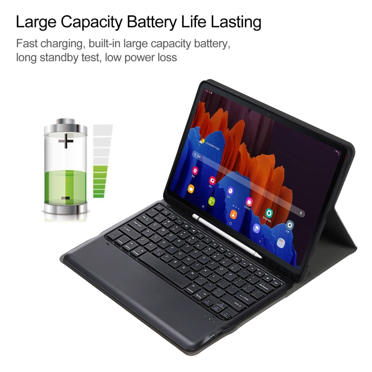 A970B Detachable Bluetooth Keyboard Ultrathin Horizontal Flip Leather Tablet Case with Pen Slot for Samsung Galaxy Tab S7 FE T730 / T736 / S7+ T970 / T975 / T976(Black) by buy2fix