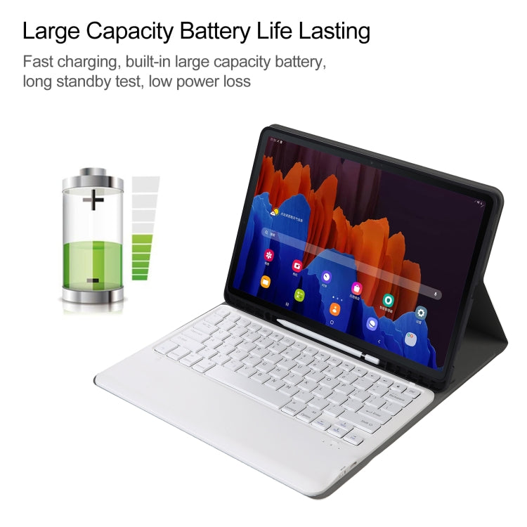 A970B Detachable Bluetooth Keyboard Ultrathin Horizontal Flip Leather Tablet Case with Pen Slot for Samsung Galaxy Tab S7 FE T730 / T736 / S7+ T970 / T975 / T976(Rose Gold) by buy2fix