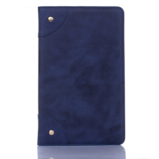 Retro Book Style Horizontal Flip Leather Case for Galaxy Tab A 8 (2019) P200 / P205, with Holder & Card Slots & Wallet (Navy Blue) by buy2fix