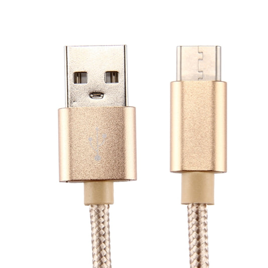 Knit Texture USB to USB-C / Type-C Data Sync Charging Cable, Cable Length: 1m, 3A Total Output, 2A Transfer Data(Gold) by buy2fix