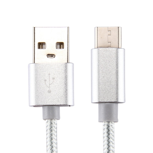 Knit Texture USB to USB-C / Type-C Data Sync Charging Cable, Cable Length: 1m, 3A Total Output, 2A Transfer Data(Silver) by buy2fix
