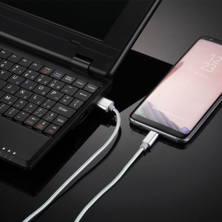 Knit Texture USB to USB-C / Type-C Data Sync Charging Cable, Cable Length: 3m, 3A Total Output, 2A Transfer Data(Silver) by buy2fix