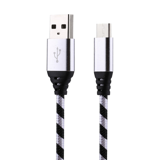1m USB to USB-C / Type-C Nylon Weave Style Data Sync Charging Cable(Silver) by buy2fix
