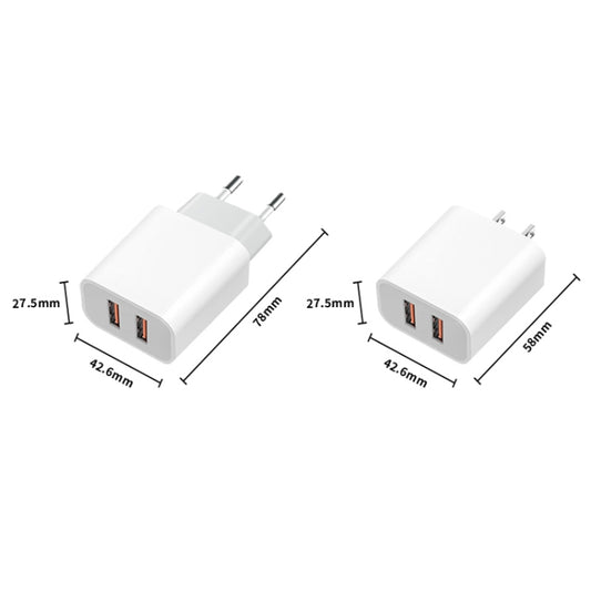 M117 2.4A Dual USB Port Flash Charger Travel Charger, US Plug by buy2fix