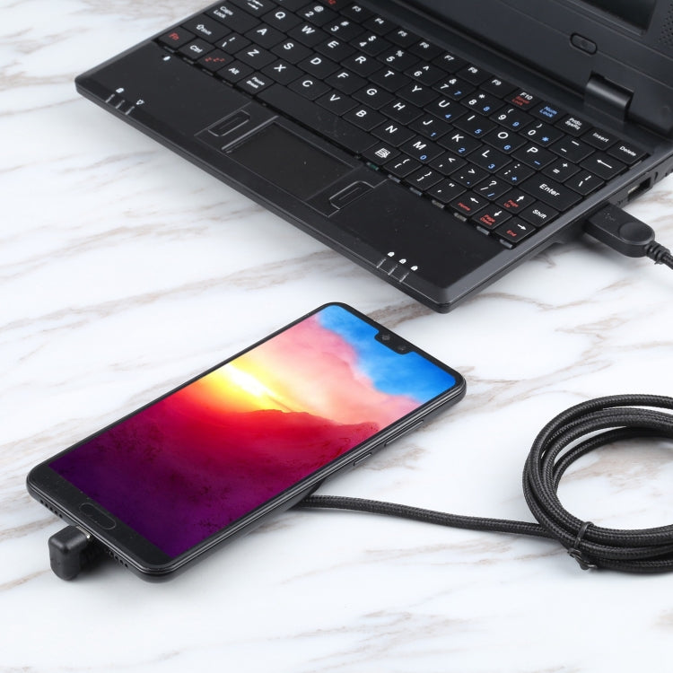 U-shaped USB-C / Type-C Male to USB Male Nylon Braid Charge Data Cable by buy2fix