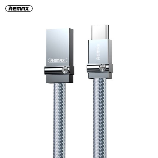 REMAX RC-091a 2.4A USB to USB-C / Type-C Golden Diamond Data Sync Charging Cable, Cable Length: 1m(Silver) by REMAX