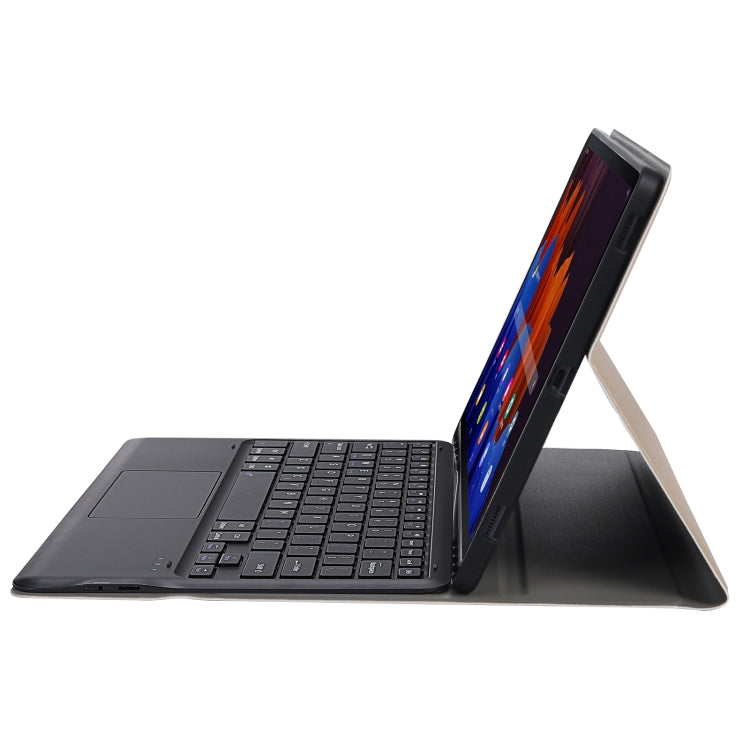A970B-A Splittable Bluetooth Keyboard Leather Tablet Case for Samsung Galaxy Tab S7 FE T730 T736 & S7+ T970 T975, with Touchpad & Pen Slot & & Holder (Gold) by buy2fix