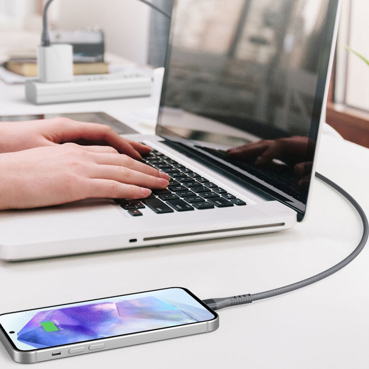 IVON CA92 2.4A Max USB to USB-C / Type-C Rubber Fast Charging Data Cable, Length: 1.5m (Black) by IVON