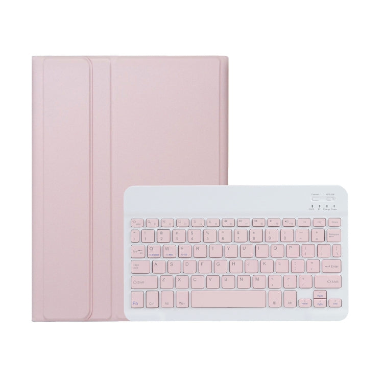 For iPad 11 2025 / 10th Gen 10.9 2022 A10B Lambskin Texture Ultra-thin Bluetooth Keyboard Leather Tablet Case with Pen Slot(Pink) by buy2fix