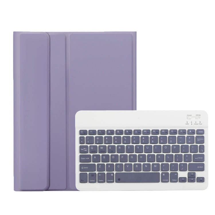 For iPad 11 2025 / 10th Gen 10.9 2022 A10B Lambskin Texture Ultra-thin Bluetooth Keyboard Leather Tablet Case with Pen Slot(Purple) by buy2fix