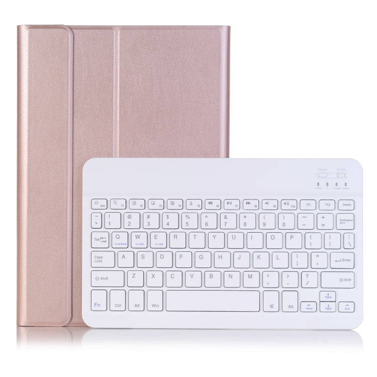 For iPad 11 2025 / 10th Gen 10.9 2022 A10B Lambskin Texture Ultra-thin Bluetooth Keyboard Leather Tablet Case with Pen Slot(Rose Gold) by buy2fix
