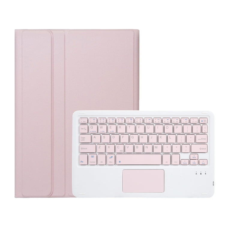 For iPad 11 2025 / 10th Gen 10.9 2022 A10B-A Lambskin Texture Bluetooth Touch Keyboard Leather Tablet Case with Pen Slot (Pink) by buy2fix
