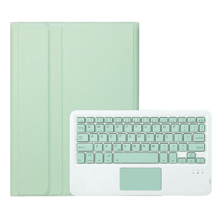 For iPad 11 2025 / 10th Gen 10.9 2022 A10B-A Lambskin Texture Bluetooth Touch Keyboard Leather Tablet Case with Pen Slot (Green) by buy2fix