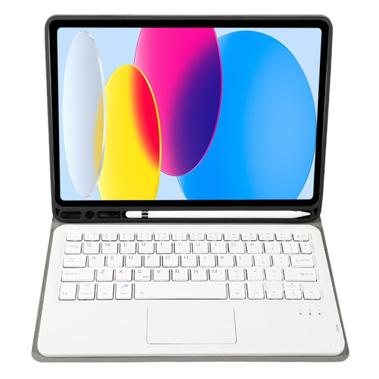 For iPad 11 2025 / 10th Gen 10.9 2022 A10B-A Lambskin Texture Bluetooth Touch Keyboard Leather Tablet Case with Pen Slot(Gold) by buy2fix