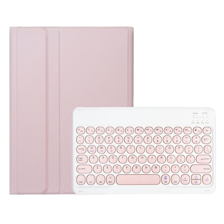 For iPad 11 2025 / 10th Gen 10.9 2022 YA10B Lambskin Texture Bluetooth Keyboard Leather Tablet Case with Pen Slot (Pink) by buy2fix