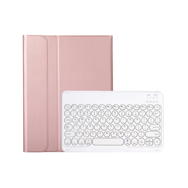 For iPad 11 2025 / 10th Gen 10.9 2022 YA10B Lambskin Texture Bluetooth Keyboard Leather Tablet Case with Pen Slot(Rose Gold) by buy2fix