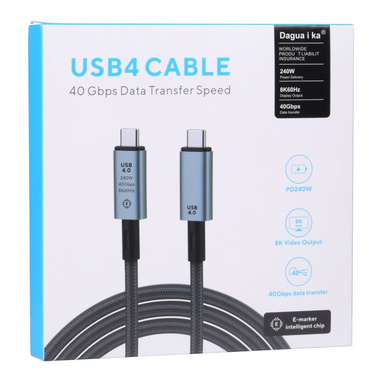 40Gbps 8K USB-C/Type-C to USB-C/Type-C Video Cable Compatible with USB 4, Length: 1m(Black) by buy2fix