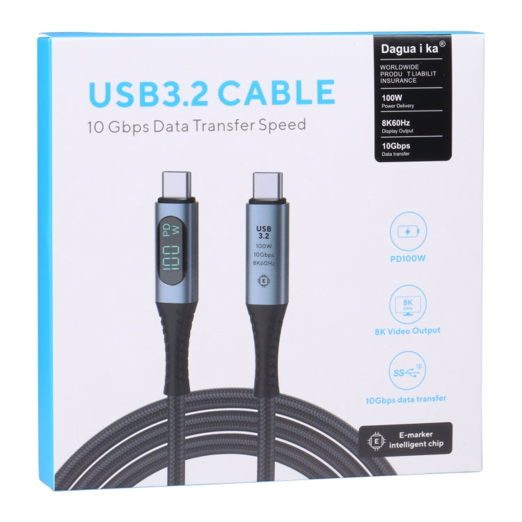 10Gbps 8K USB-C/Type-C to USB-C/Type-C Digital Video Cable Compatible with USB 3.2, Length: 1m (Black) by buy2fix