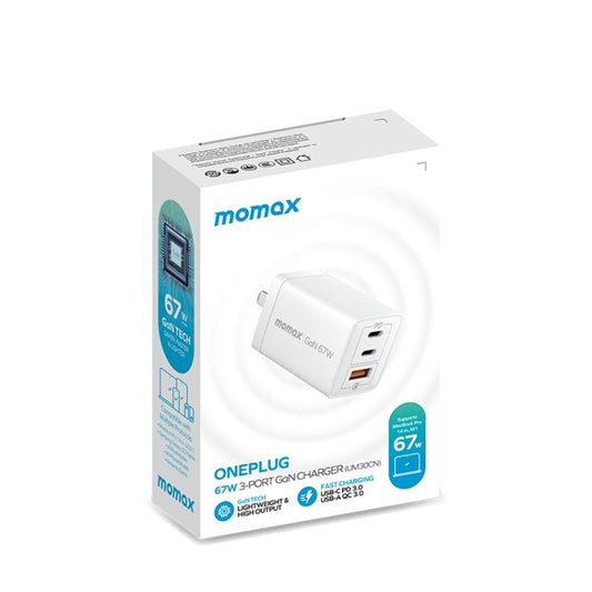 MOMAX UM30 PD 67W Fast Charger Power Adapter, CN Plug(Black) by MOMAX