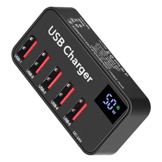 988A Multi-function DC 12V 5 Ports USB Digital Display Fast Charger by buy2fix