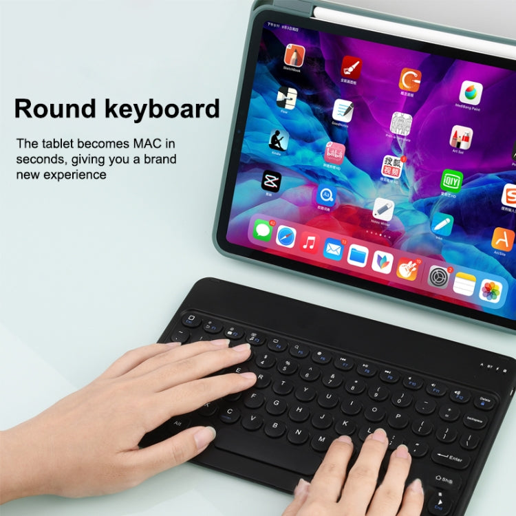 X3 10 inch Universal Tablet Round Keycap Wireless Bluetooth Keyboard (Black) by buy2fix