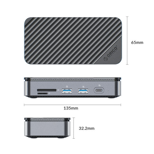 ORICO DPM2P9 V1 10 in 1 HUB Docking Station with M.2 NVMe/NGFF SSD Enclosure and Cooling Fan by ORICO