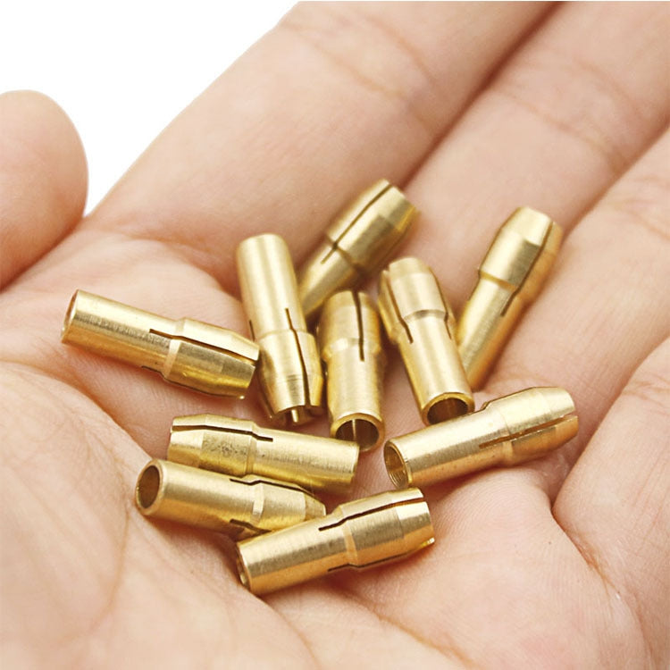 10 PCS Three-claw Copper Clamp Nut for Electric Mill Fittings,Bore diameter: 2.4mm by buy2fix