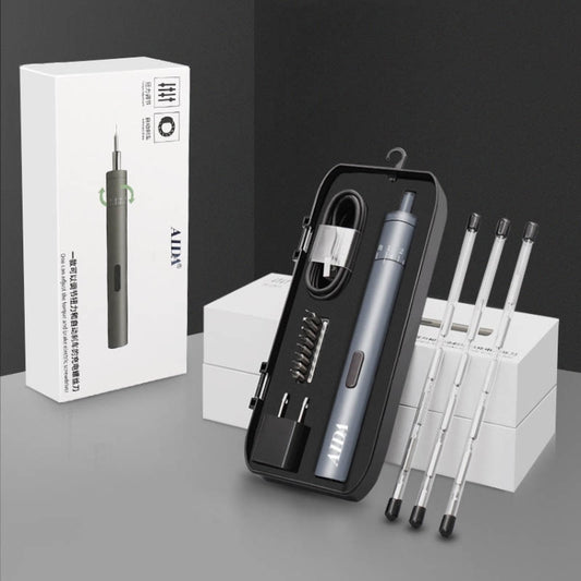 A-012 Rechargeable Lithium Battery Rechargeable Electric Drill Cordless Screwdriver Set with 8 Gear Torsion (Grey) by buy2fix