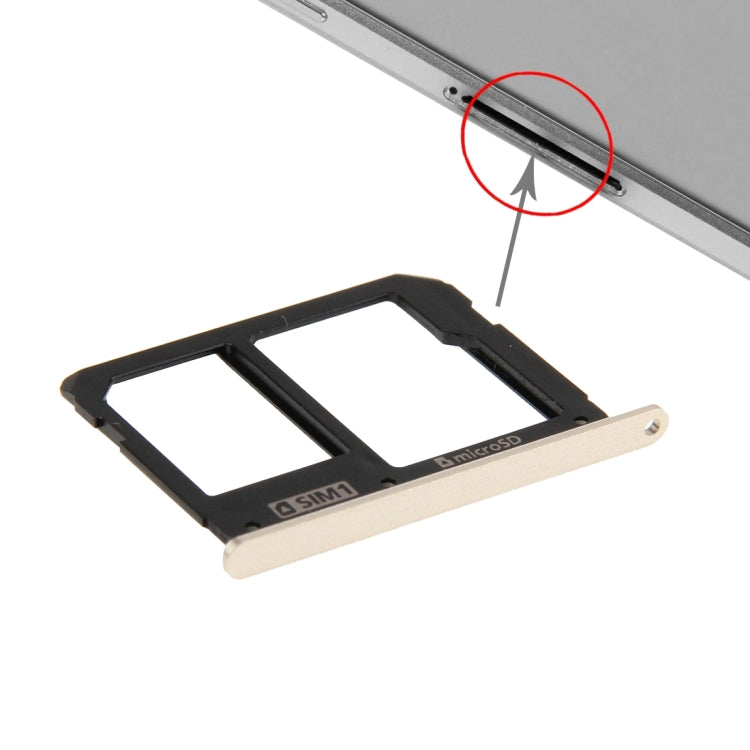 For Galaxy A9(2016) / A9000 SIM Card Tray and Micro SD Card Tray (Gold) - Card Tray by buy2fix | Online Shopping UK | buy2fix