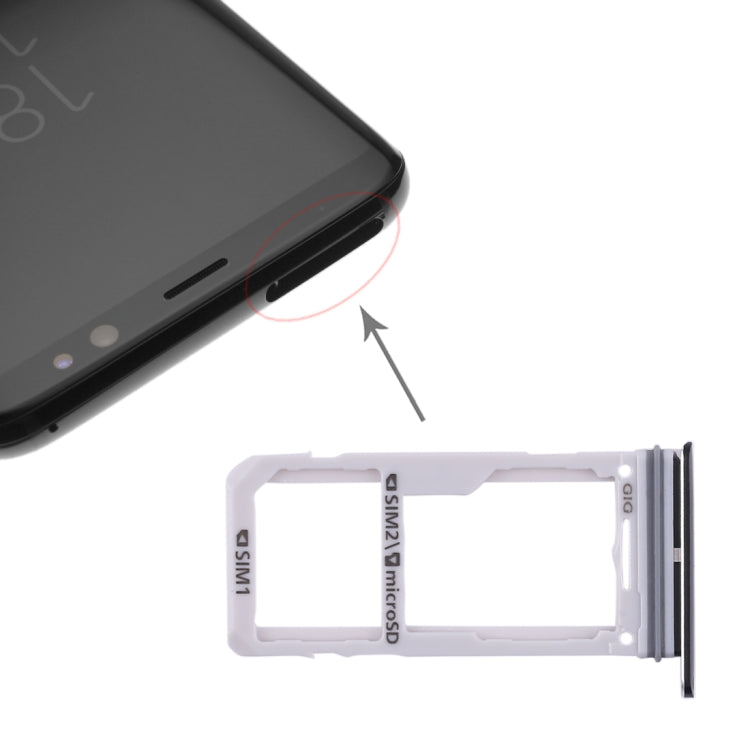 For Galaxy S8 / S8+ 2 SIM Card Tray / Micro SD Card Tray (Black) - Card Tray by buy2fix | Online Shopping UK | buy2fix