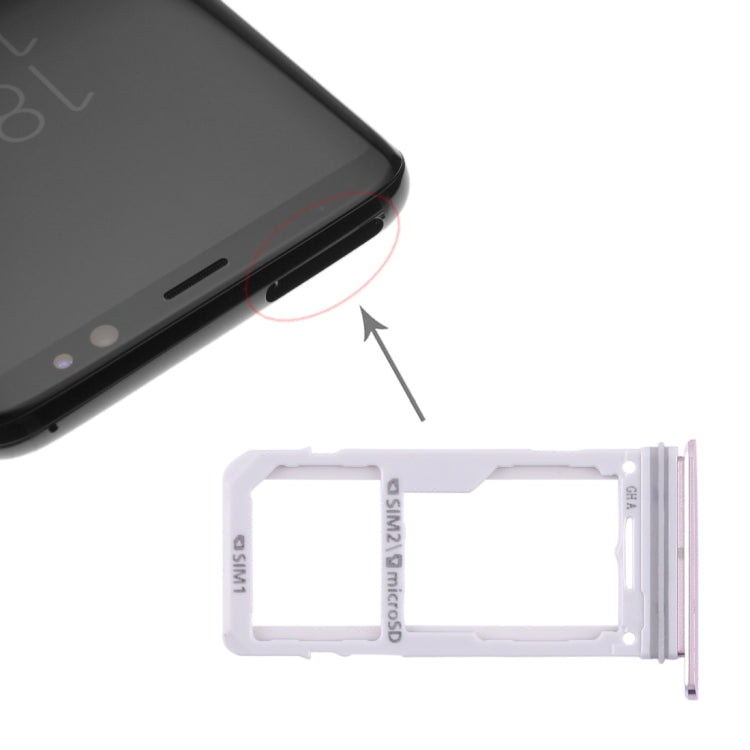 For Galaxy S8 / S8+ 2 SIM Card Tray / Micro SD Card Tray (Pink) - Card Tray by buy2fix | Online Shopping UK | buy2fix
