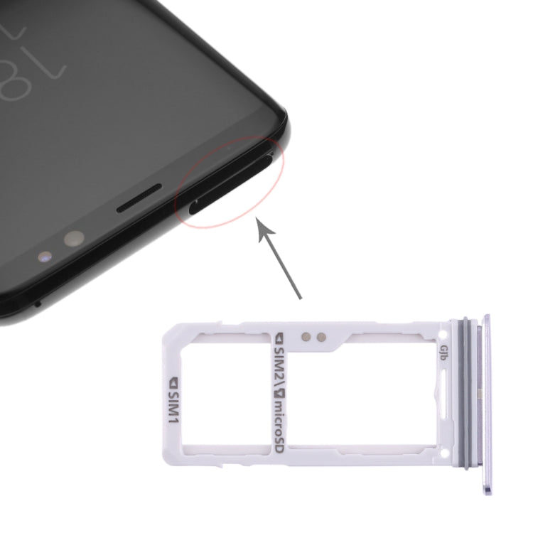 For Galaxy S8 / S8+ 2 SIM Card Tray / Micro SD Card Tray (Grey) - Card Tray by buy2fix | Online Shopping UK | buy2fix