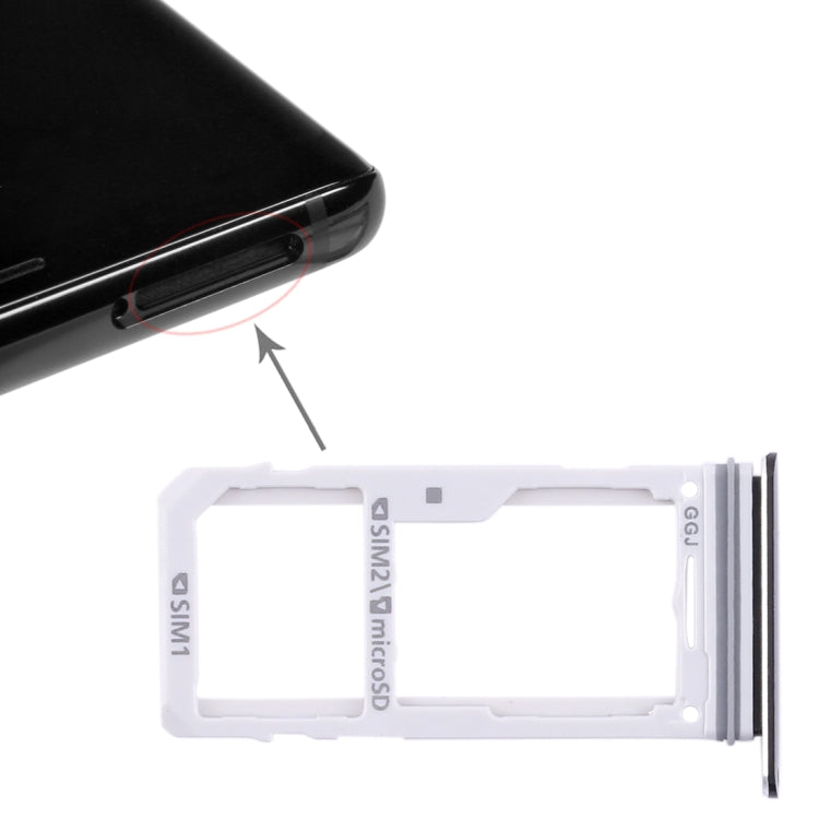 For Galaxy Note 8 2 SIM Card Tray / Micro SD Card Tray (Black) - Card Tray by buy2fix | Online Shopping UK | buy2fix