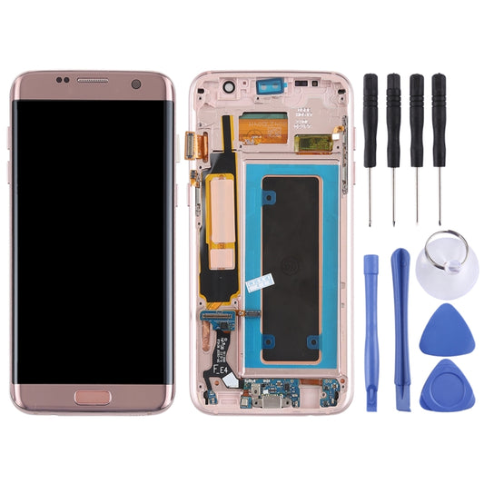 Original Super AMOLED Material LCD Screen and Digitizer Full Assembly(with Frame / Charging Port Flex Cable / Power Button Flex Cable / Volume Button Flex Cable) for Galaxy S7 Edge / G935F / G935FD(Rose Gold) - LCD Screen by buy2fix | Online Shopping UK | buy2fix