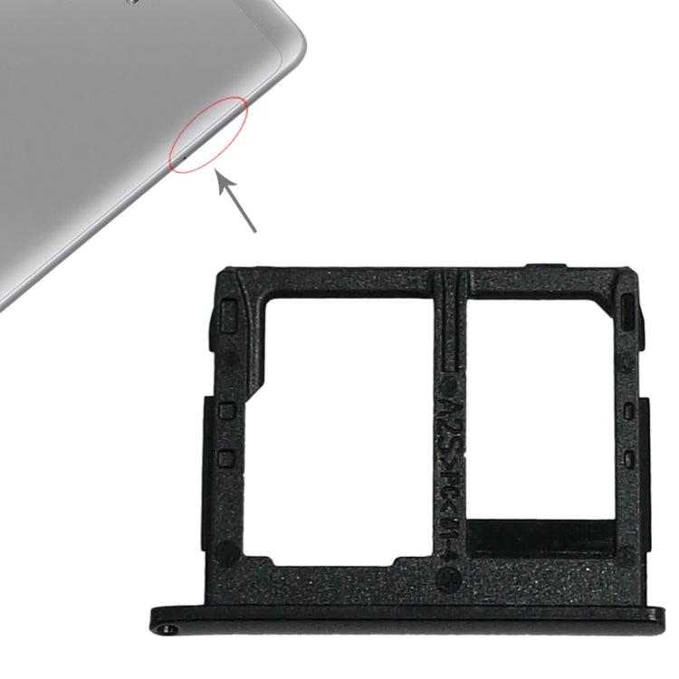 For Galaxy Tab A 8.0 / T380 / T385 SIM Card Tray + Micro SD Card Tray (Black) - Card Tray by buy2fix | Online Shopping UK | buy2fix