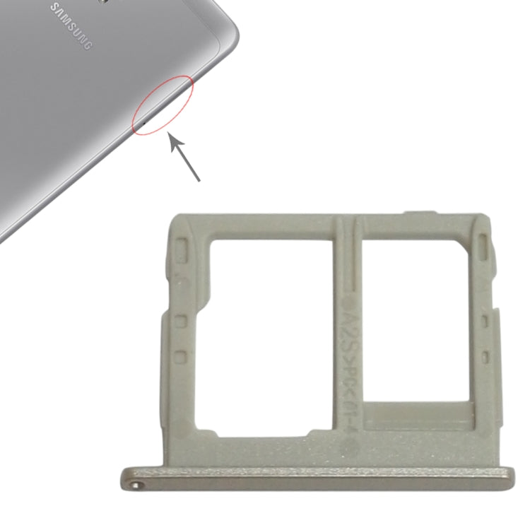 For Galaxy Tab A 8.0 / T380 / T385 SIM Card Tray + Micro SD Card Tray (Gold) - Card Tray by buy2fix | Online Shopping UK | buy2fix