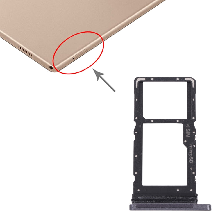 For Samsung Galaxy Tab A7 10.4 (2020) SM-T505 SIM Card Tray + Micro SD Card Tray (Black) - Card Tray by buy2fix | Online Shopping UK | buy2fix