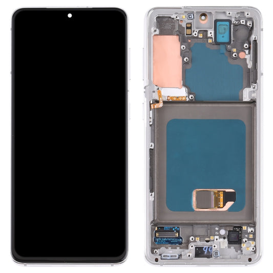 Original Super AMOLED LCD Screen For Samsung Galaxy S21 4G/S21 5G SM-G990 SM-G991 Digitizer Full Assembly with Frame (Silver) - LCD Screen by buy2fix | Online Shopping UK | buy2fix