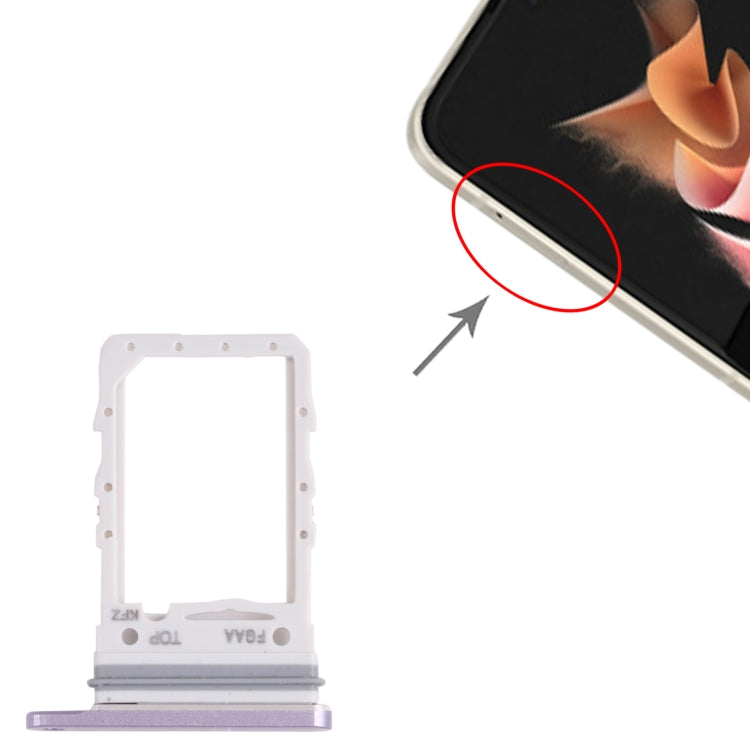 For Samsung Galaxy Z Flip3 5G SM-F711 Original SIM Card Tray (Purple) - Card Tray by buy2fix | Online Shopping UK | buy2fix