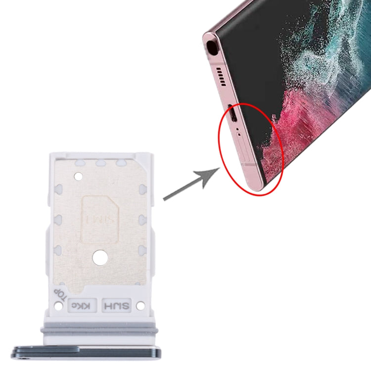 For Samsung Galaxy S22 Ultra 5G SM-S908B Original SIM Card Tray + SIM Card Tray (Green) - by buy2fix | Online Shopping UK | buy2fix
