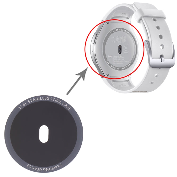 Back Glass Lens For Samsung Gear S2 SM-R720(Black) - Other Parts by buy2fix | Online Shopping UK | buy2fix