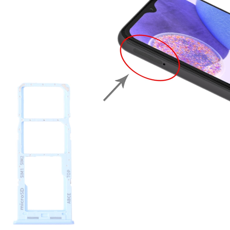 For Samsung Galaxy A23 SM-A235 Original SIM Card Tray + SIM Card Tray + Micro SD Card Tray (Blue) - Card Tray by buy2fix | Online Shopping UK | buy2fix