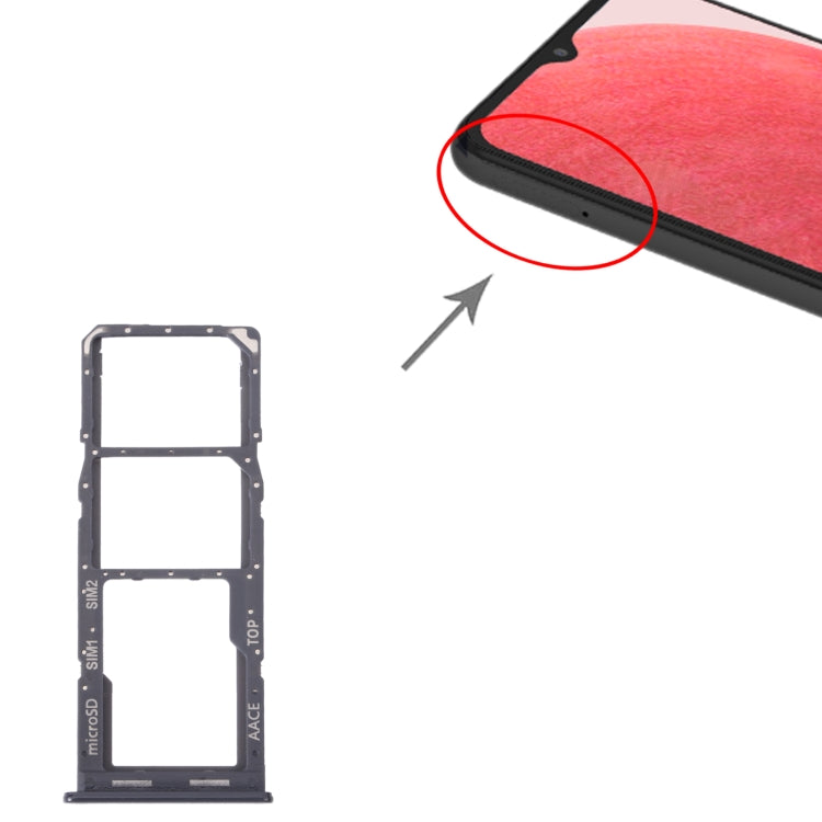 For Samsung Galaxy A13 SM-A135 Original SIM Card Tray + SIM Card Tray + Micro SD Card Tray (Black) - Card Tray by buy2fix | Online Shopping UK | buy2fix