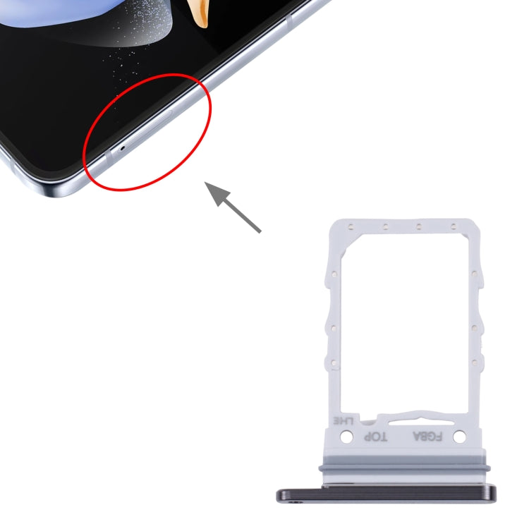 For Samsung Galaxy Z Flip4 SM-F721B Original SIM Card Tray (Black) - Card Tray by buy2fix | Online Shopping UK | buy2fix