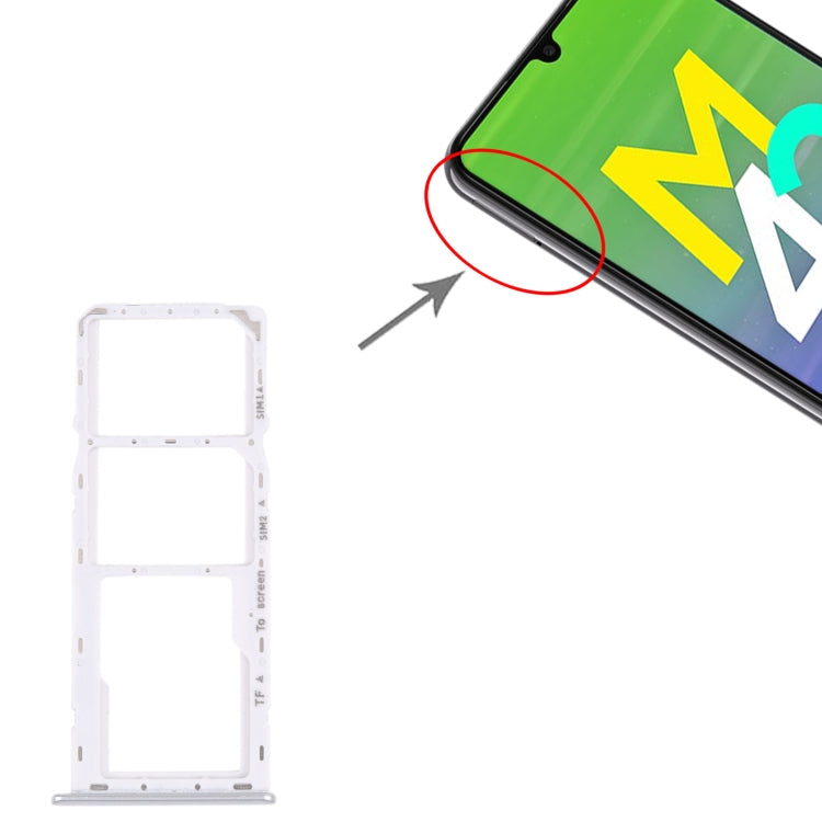 For Samsung Galaxy M42 5G SM-A436B Original SIM Card Tray + SIM Card Tray + Micro SD card tray (Silver) - Card Tray by buy2fix | Online Shopping UK | buy2fix