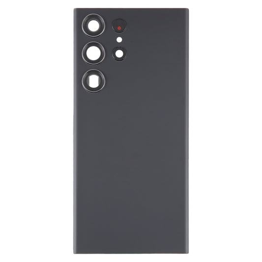 For Samsung Galaxy S23 Ultra SM-S918 Glass Battery Back Cover with Camera Lens Cover(Black) - by buy2fix | Online Shopping UK | buy2fix