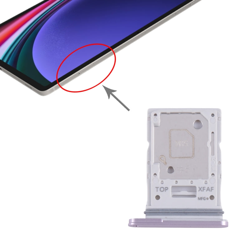 Original SIM + Micro SD Card Tray for Samsung Galaxy Tab S9+ (Purple) - Card Tray by buy2fix | Online Shopping UK | buy2fix
