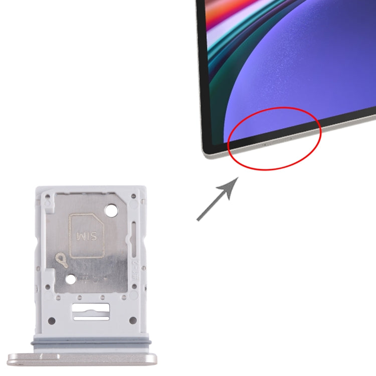For Samsung Galaxy Tab S9+ Original SIM + Micro SD Card Tray (Beige) - Card Tray by buy2fix | Online Shopping UK | buy2fix