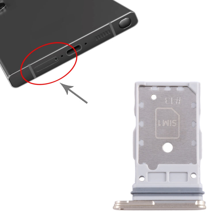 For Samsung Galaxy S24 / S24+ 5G Original SIM + SIM Card Tray (Gold) - by buy2fix | Online Shopping UK | buy2fix